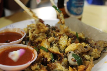 Oyster omelette - sounds gross but is SO delicious.  Eat it!