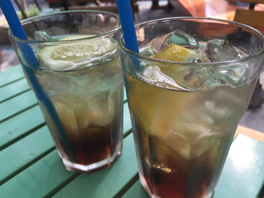 OK, so we got the strongest drink on the block (Long Island Ice Tea), but I have never seen it served like this.  That is pretty well just spirits (five of 'em) and a dash of coke for propriety.  