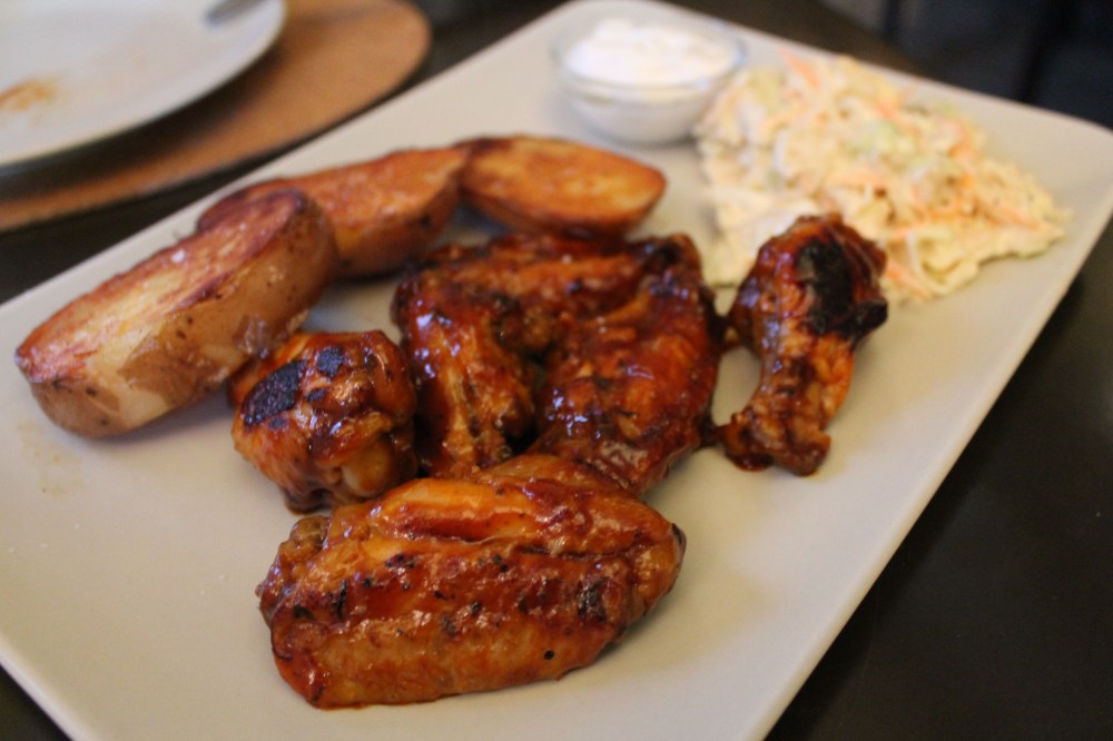 Spicy chicken wings hit the spot (as did the accompanying, thick-cut roast potato). 